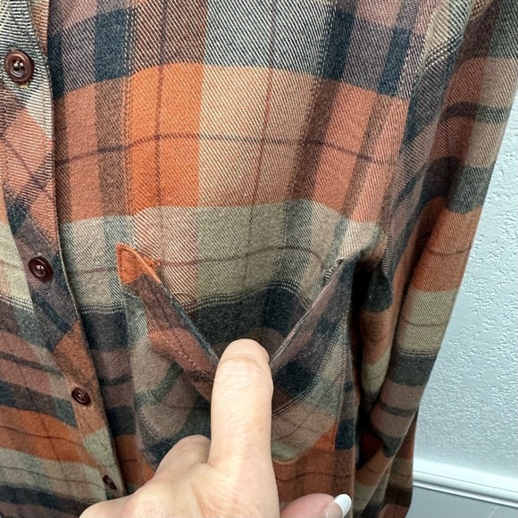 NWOT! Becool Women’s Plaid Button Up Long Sleeve Sz M Open Breast Pocket, V561 - Picture 7 of 15